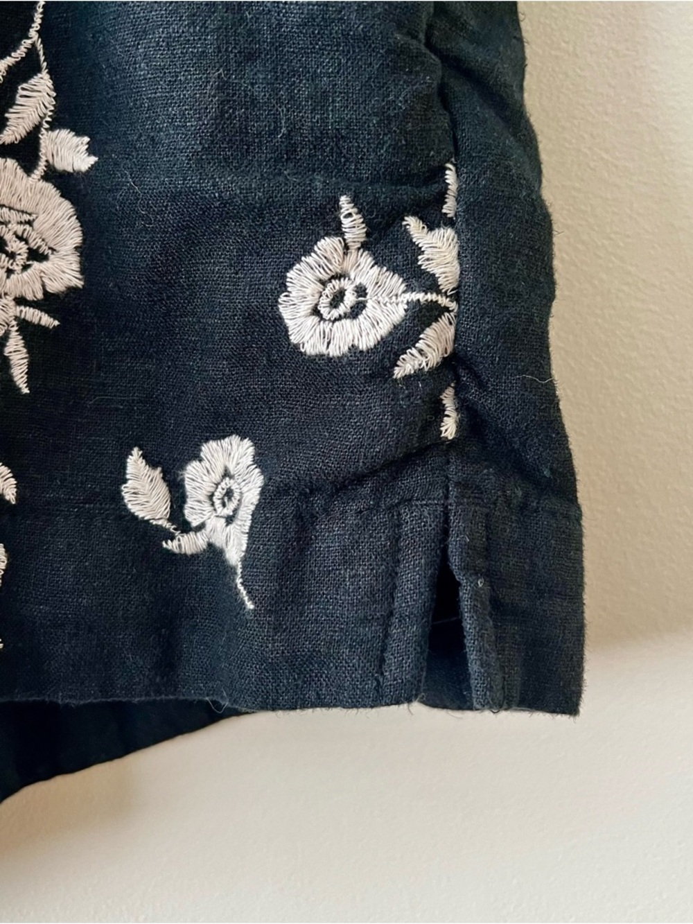 Abercrombie & Fitch Women’s Black Floral Linen Blend Pull on Shorts Pockets XL - Picture 4 of 10